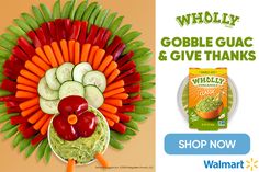 a turkey made out of veggies and carrots is featured in the walmart ad