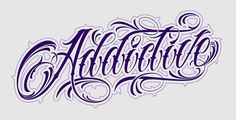 the word advertiti written in purple ink