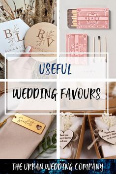 wedding favors with the words useful wedding favors on them