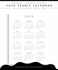 a black and white calendar for the new year