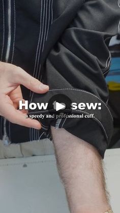 a man is holding onto his pants with the words how sew?