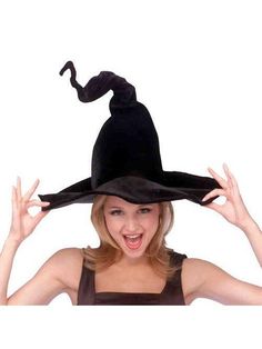 Adult Black Wired Witch Hat - costumes.com Black Lace Leggings, Halloween Costume Hats, Popular Costumes, Witch Costumes, Devil Costume, Evil Witch, Zombie Costume, Green Wig, Angel Costume