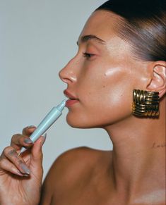 Rhode Skincare, Haley Bieber, Hailey Style, Rhode Skin, Hailey Bieber Style, Glazed Donut, Hailey Rhode, Chunky Earrings, Beauty Shoot