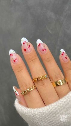 Cherry Almond Nails, Sweet Nails Designs, Sweet Nails, April Nails, Cute Gel Nails, Summer Acrylic Nails, Instagram Diy