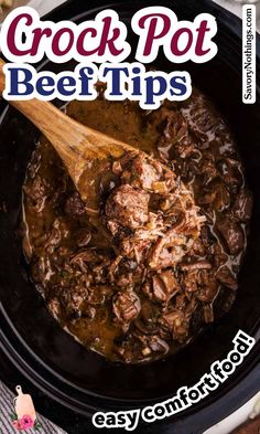 the cover of crock pot beef tips