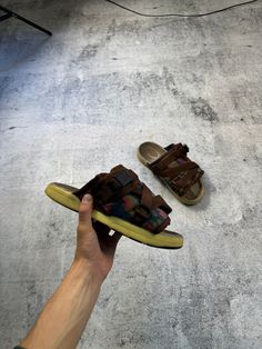 Please read and ask before buying this item. This is used clothing! Look all pics.  Make sure that suits you👌  ---------------------------- VISVIM Christo Art Designer Sandals Very Rare Camouflage Print  Size: S/41.5-42.5(Seen Measurements) Condition 7.5/10 (Seen all photos.)  Ask more questions  OFFERS 👋  Follow me ✅  ----------------------------  ❗️Many buyers without reading the description later ask questions:  Why didn't I receive the item or where is it?  Delivery usually arrives 14/20/30/45 days after purchase. But there are delays due to what?  Due to holidays, weather conditions, customs checks, etc. Christo Art, Visvim Christo, Visvim Sneakers, Mens Shoes Sandals, Designer Sandals, Used Clothing, Mens Sandals, Suits You, Camouflage