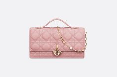 Miss Dior Mini Bag Antique Pink Cannage Lambskin | DIOR Miss Dior Mini Bag, Tas Dior, Purse Aesthetic, Ideal Day