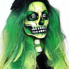 Skeleton Makeup Ideas, Halloweenský Makeup, Skeleton Makeup, Hair Halloween, Halloween Eye Makeup, Halloween Eyes