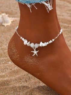 Chain Anklet, Beach Accessories, Starfish, Chain