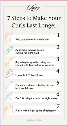 Make your curls last all day and night with these 7 pro tips. If you've ever curled your hair perfectly only for them to fall out within a few hours, we're here to help. By following these simple steps, you can make sure your curls look as perfect at the end of the day or night as when it began. How To Keep Your Hair Curled All Day, Curls That Last All Day, How To Keep Hair Curled All Day, How To Make Your Curls Last All Day, How To Keep Curls In Hair All Day, How To Make Curls Last All Day, Curling Hair Tips, How To Make Curls, Curl Routine