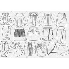 the sewing pattern for shorts and skirts is available in sizes ranging from small to large