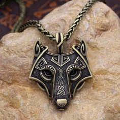 Viking Wolf Head Necklace - Ancient Treasures Norse Fenrir, Viking Wolf, Wolf Necklace, Head Necklace, Viking Pendant, Bracelet Viking, Viking Necklace, Wolf Head, A Wolf