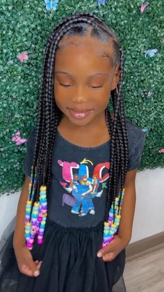 Braids For 6 Yrs Old, Kids Hairstyles Back To School, Hairstyles For 7 Year Girl Black, Girls Knotless Box Braids Kids, Braided Hairstyles Black Girls Kids, Hairstyles Braids Black Kids 9-10, Big Braids For Kids, Braid Designs For Kids, Braided Hairstyles For Black Girls Kids