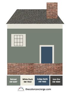 the color scheme for a house with brick and slate siding, which is also available in different colors