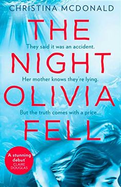 the night by oliva fell book cover with blue water and red text on it