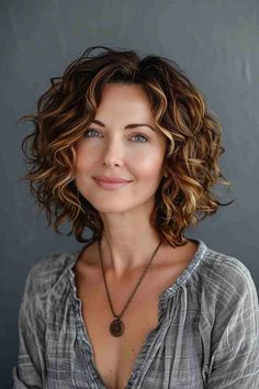 40+ Trendy Curly Bob Hairstyles To See Before You Decide Medium Length Curly Hair, Wavy Haircuts, Short Curly Haircuts, Short Wavy Hair, Penteado Cabelo Curto