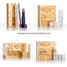 Chantecaille Holiday 2023 Gift Sets - BeautyVelle | Makeup News Gold Skin, Baobab Oil, Holiday Gift Sets, Hydrating Serum, Face Mist, Nude Lip, Rose Oil