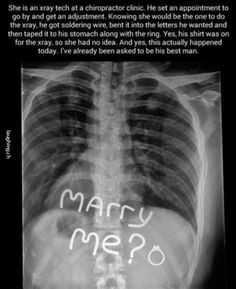 an x - ray with the words marry me? written on it