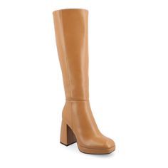 You simply can't beat the sleek and sophisticated style of these women's Journee Collection Mylah knee-high boots.Click this FOOTWEAR GUIDE to find the perfect fit and more! You simply can't beat the sleek and sophisticated style of these women's Journee Collection Mylah knee-high boots. Click this FOOTWEAR GUIDE to find the perfect fit and more! FEATURES Tru Comfort Foam footbed Covered block heel Inside zipper Knee highCONSTRUCTION Faux leather upper Faux Fur lining Faux leather midsole Man-ma Square Toe Boots, Toe Boots, Women Men Shoes, Journee Collection, Toe Designs, Sophisticated Style, Brown Boots, High Boots, Knee High Boots