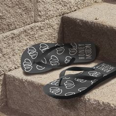 Honeymoon Road Trip, Black Tuxedo Wedding, Heart Monogram, Wedding Flip Flops, Romantic Cruise, Black And White Heart, Beach Hut, Newlywed Gifts, White Heart