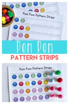 the pom pom pattern strips are perfect for kids to make