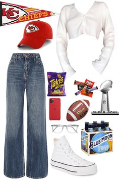 Nfl Draft Outfit Women, Super Bowl Casual Outfits, Super Bowl Outfit Ideas, Superbowl Looks, What To Wear To A Super Bowl Party, Chiefs Super Bowl Outfit, Superbowl Fits, Cute Super Bowl Outfits For Women