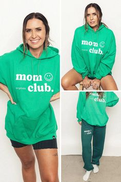 Mom Club smiley green sweats. The perfect sweat set outfit for cool moms casual. cool mom vibe I cool mom outfit winter I trendy mom style 2023 I aesthetic mom style I mom sweatpants outfit I stylish sweatpants outfits for moms I cool mom sweats I comfortable mom outfit for winter I mom sweat set I cool sweat set 2 piece Green Drawstring Hood Sweatshirt For Loungewear, Green Fall Hoodie For Loungewear, Green Hoodie Sweats For Fall, Green Fall Loungewear Hoodie, Green Hooded Sweats For Fall, Green Crew Neck Tops With Drawstring Hood, Green Hoodie Sweatshirt For Loungewear, Casual Green Hoodie For Loungewear, Green Drawstring Hood Sweats For Athleisure