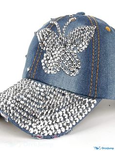 OrcaJump - Womens Baseball Hat with Crystal Rhinestones - Casual, Everyday Wear for Outdoor Use (1 Piece) Casual Adjustable Baseball Cap With Rhinestones, Adjustable Summer Hats With Bling, Trendy Summer Hats With Rhinestones, Trendy Rhinestone Hats For Spring, Adjustable Rhinestone Cap, Adjustable Rhinestone Baseball Cap For Party, Spring Hats With Rhinestones, Spring Rhinestone Hats, Fall Fashion Accessories