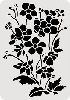 a black and white silhouette of flowers