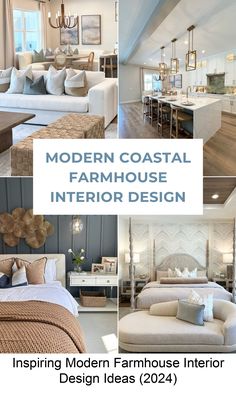 The modern farmhouse interior design is a combination of classic, modern, and rustic elements. Here are some ideas to help you! Farmhouse Style Interior, Evergreen House, Modern Farmhouse Interior Design, Modern Coastal Home, Farmhouse Style Furniture