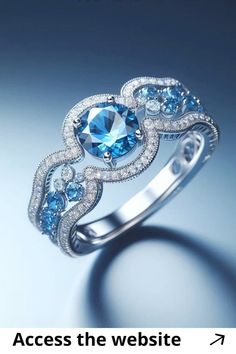 Luxury Jewelry | feminine elegant beautiful AI ring with blue stone | JewelryFMe | Jóias de luxo Ring With Blue Stone, Fashion History Timeline, Magic Academy, Colored Stone Rings, Colour Stone, History Timeline, Sparkle Jewelry, Elegant Necklaces, Girly Jewelry