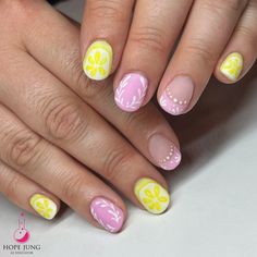 Sweet pink lemonade 🍋 Use code Hope15 for 15% off your first purchase with @lightelegancehq #lehappyvibes #lemonnails #fruitnails #airburshnails #mattenails #mkenails #summernailart #neonfrench #frenchnails #lightelegance #bridgertonnails Lemonade Nails, Lemon Nail Art, Lemon Nails, Light Elegance, Summer Soft, Nail Art Summer, Summer Nail, Pink Lemonade