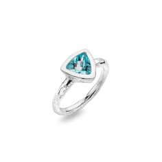 Sea Gems Triangle Blue Topaz Solitaire Ring - Rococo Jewellery Blue Topaz Stone, Sky Blue Topaz, Topaz Stone, Luxury Gift Box, Contemporary Jewellery, Beautiful Scenery, Solitaire Ring, Cornwall, Blue Topaz