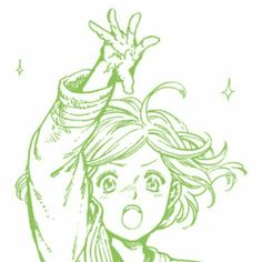 a drawing of a girl holding her hand up