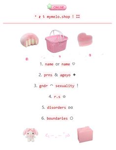 an image of a pink basket and other items on the web page, with text below it