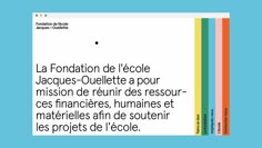 an advertisement for the foundation de l'ecolee jacques - quellette pour mission de reinir des ressoour