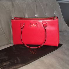 It's New With Tag Red Kate Spade Shoulder Bag For Formal Occasions, Kate Spade Red Shoulder Bag For Formal Occasions, Formal Red Kate Spade Bag, Classic Red Kate Spade Bag, Kate Spade Red Evening Bag, Kate Spade Red Formal Bag, Kate Spade Red Formal Shoulder Bag, Kate Spade Red Satchel Bag, Kate Spade Red Shoulder Bag For Everyday