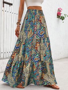 Don't miss this hot deal on SHEIN! Save big on this!🛒SHEIN LUNE Women's Hawaiian Paisley Print A-Line Skirt With Side Zipper Maxi Women Outfit 500  sold
💰Price[$11.08] -23%