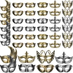 PRICES MAY VARY. Ample Package and Variety: the masquerade carnival mask set is a collection of 48 masks, offering a variety of 12 different styles; Whether you're hosting a party or simply prefer having various options, this set ensures there is a mask for your preference and occasion Quality and Comfort: crafted from quality, sturdy, yet lightweight plastic, the masquerade masks are designed to last; They are light, offering comfort for prolonged wear, making you enjoy the masquerade without d Masquerade Decorations, Carnival Decorations, Halloween Masquerade, Quinceanera Themes, Mardi Gras Mask, Carnival Masks, Masquerade Party, Masks Masquerade, Mask Party