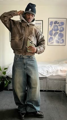 Baggy Jeans Outfits, Loafers Men Outfit, Dr Martens Outfit, Pose Photography, Baggy Jeans Outfit, Loafers Outfit, Aesthetic Outfits Men, Streetwear Fits, 13k Followers