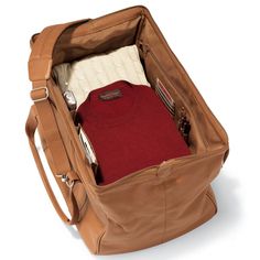 The Widemouth Leather Weekend Carryon Bag - Hammacher Schlemmer Underseat Carry On, Carryon Bag, Hammacher Schlemmer, Leather Weekender Bag, Leather Weekender, Rugged Leather, Easy Packing, Weekend Bag, Carry On Luggage