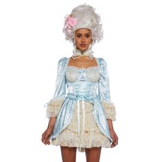 PRICES MAY VARY. Complete Queen Look: This costume set includes a satin brocade renaissance dress with floral lace detailing, ribbon lace-up trim, a layered flare skirt with tulle underneath, and a back zip closure, along with a matching cameo charm choker. Elegant Design: Features a luxurious and detailed style perfect for embodying a French queen, making it ideal for costume parties and themed events. Quality Materials: Made from a blend of 97% Polyester and 3% Spandex, this costume ensures bo French Queen, Desert Dress, Marie Antoinette Costume, Queen Costume, Costume Store, Queen Dress, Original Fashion, Marie Antoinette, Corset Dress