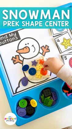 the snowman prek shape center is an easy activity for toddlers