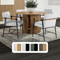 an image of a dining table with chairs