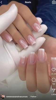 Diy Nails For Beginners, French Tip Ideas, Nails Black Women, Nails Blue And White, Nails Black And White, Designs Black And White, Black And White Nails, Pink French Nails, Blue Diy