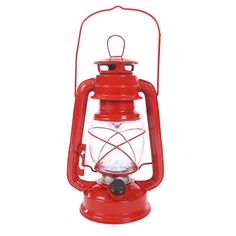 a red lantern with a light on it