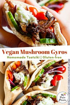 vegan mushroom gyros with homemade tastyki gluten - free dressing