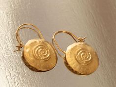 Round Gold Earrings, Boho Chic Earrings, Goldplated Silver Earrings, Tribal Ear Hoops, Spiral Earrin Bohemian Gold Spiral Earrings, Gold Spiral Bohemian Earrings, Spiral Earrings For Festivals, Festival Spiral Gold Earrings, Nickel-free Spiral Earrings For Festivals, Spiral Ear Wire Earrings For Festival, Spiral Brass Earrings For Festival, Spiral Earrings For Festivals, Pierced Ears, Bohemian Spiral Festival Earrings