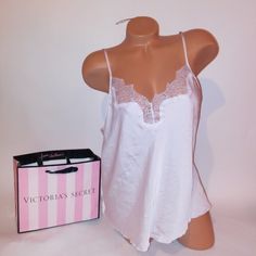 Victoria Secret Lingerie Camisole Tank Top Sleepwear Light Creamish Gray Satin Lace Trim Sleeveless Cami New With Tags *Bundle To Save Chavonne11 Xxx ***Last Pics Shows Other Available Colors Xs Victoria Secret Lingerie, Victoria Secrets, Tank Top Camisole, Victoria Secret, Women's Intimates, Lace Trim, Victoria's Secret, Pajamas, Tank Top