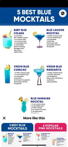 a poster with different types of cocktails and drinks on it's back side